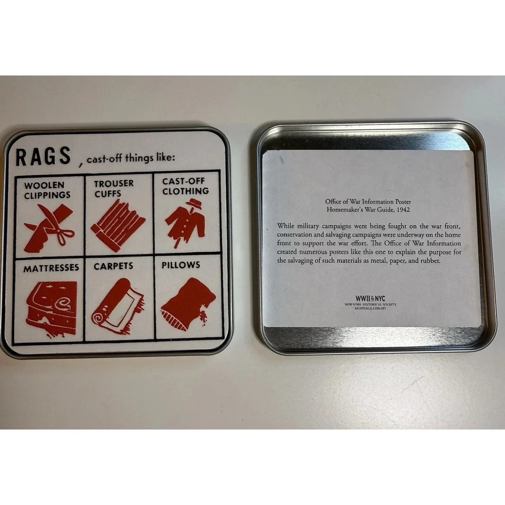 Homemaker's War Guide‎ WWII NYC Coasters Set of 4 With Tin